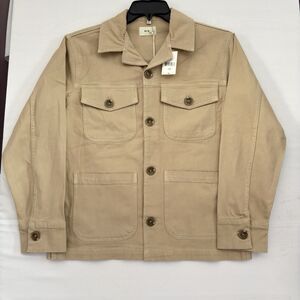 DL1961 Tan Cotton Twill Chore Jacket Utility Field Coat Womens XS New